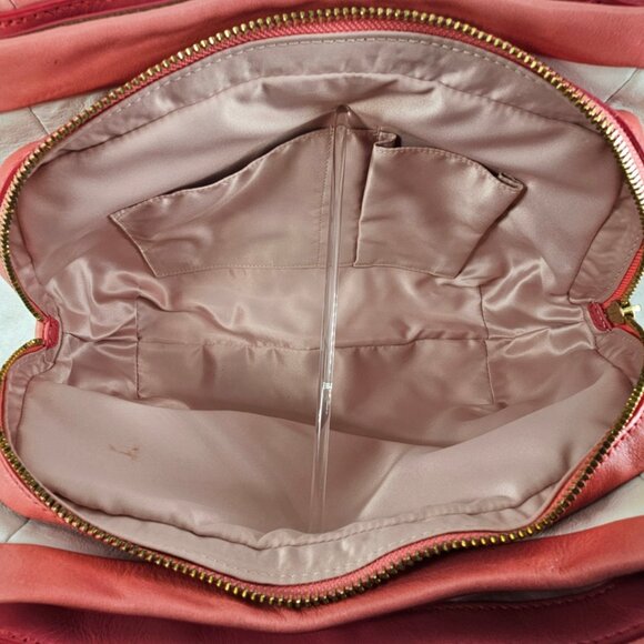 COACH 13601 Cricket Chalk Coral Leather Double Handle Satchel Shoulder Bag - Picture 12 of 16